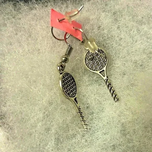 NWT handmade rare Tennis Prep artist / luxury earrings hypoallergenic .925 - Picture 7 of 7
